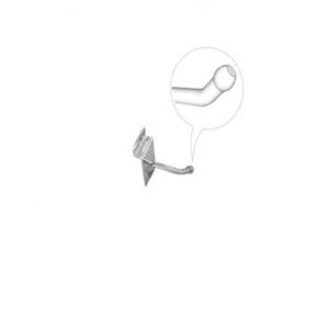 קוץ לקיר מחורץ 5 ס"מ עם גולת בטחון, כרום