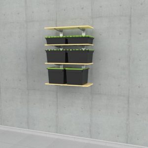 קיט פסי חריצים קצרים ל 4 מדפי זכוכית או עץ, למשקלים כבדים