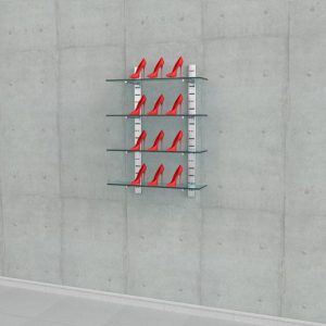 קיט פסי חריצים קצרים ל 4 מדפי זכוכית