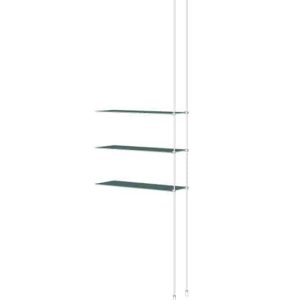 קיט צינור 12  ל-3 מדפי זכוכית - תיקרה ריצפה יחידת תוספת