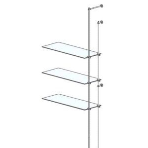 קיט צינור 12 ל-3 מדפי זכוכית קיר-ריצפה יחידת תוספת