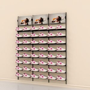 קיט סיסטמה צמוד קיר ל 48 מחזיק נעלי מלבני , שחור