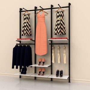 קיט ויטארו קיר רצפה ל 6 מדפים עם 2 ברי תליה צידית + 3 ברי תליה פרונטלית, שחור או לבן