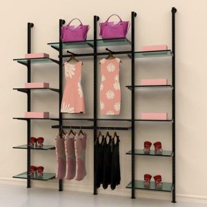 קיט ויטארו קיר רצפה ל 14 מדפים עם 2 ברי תליה צידית + 2 ברי תליה פרונטלית, שחור או לבן