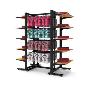 סטנד ויטארו רצפתי עם ראש גונדולה שני צדדים , עם 24 קוצים ו 10 מדפים, שחור