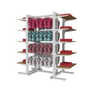 סטנד ויטארו רצפתי עם ראש גונדולה שני צדדים , עם 24 קוצים ו 10 מדפים, לבן