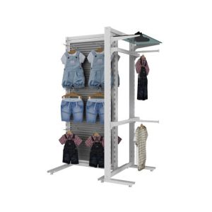 סטנד ויטארו רצפתי עם ראש גונדולה צד אחד , עם תלייה פרונטלית וצידית, בגדי ילדים, לבן