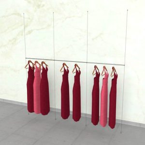 קיט כבלים עם 3 מסילות תליה ברוחב 90 ס"מ - תקרה רצפה