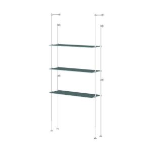 קיט צינור 12 ל 3 מדפי זכוכית  - חיבור קיר רצפה - יחידת בסיס