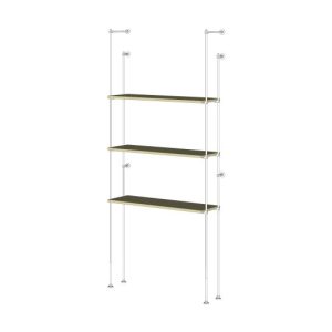 קיט צינור 12 ל 3 מדפי עץ  - חיבור קיר רצפה - יחידת בסיס