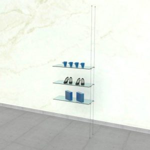 קיט כבלים ל-3 מדפי זכוכית - יחידת תוספת - תקרה רצפה