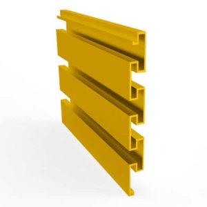 לוח אלומיניום מחורץ, רוחב 240 ס"מ גובה 16.5 ס"מ,  שחור