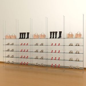 קיט צינור 12 ל 25 מדפי זכוכית או עץ - חיבור תקרה רצפה