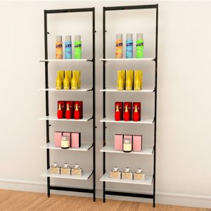 קיט 2 ורטיק צמודי קיר ל 10 מדפים עם שילוט, 2 שדות, שחור או לבן