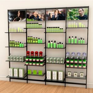 קיט ורטיק צמוד קיר ל 20 מדפים עם מחברי שילוט, שחור או לבן