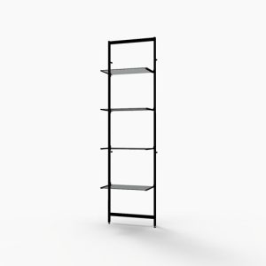 קיט ורטיק צמוד קיר ל 4 מדפים בעומק 35-40 ס"מ - שחור,  יחידת בסיס