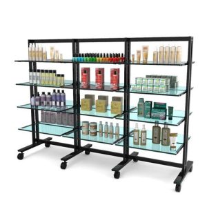 סטנד ורטיק רצפתי דו כיווני ל 24 מדפים בעומק 25-30 ס"מ, שחור או לבן