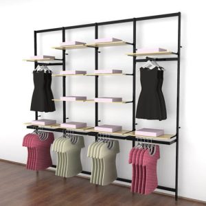 קיט ורטיק צמוד קיר ל - 12 מדפים, כולל  4 ברי תליה צידית ו 2 תליה פרונטלית, 4 שדות, שחור או לבן