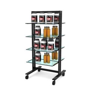 סטנד ורטיק רצפתי דו כיווני ל 8 מדפים, שחור או לבן